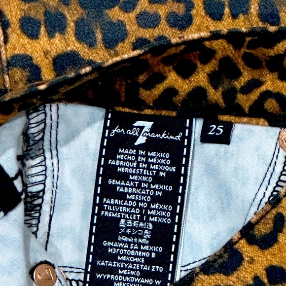 👖🐆 7 FOR ALL MANKIND Leopard Kick Flare Jeans | NWT High Rise Stretch | Sz 25 - Picture 4 of 6